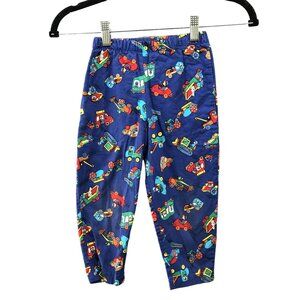 Vintage 90s Boys 3T Pull On Pants Blue Printed Cotton Echo Field Car Colorful